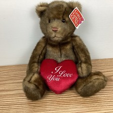 Vintage Gund Plush Teddy Bear Smittens "I Love You" with Heart Pillow NEW w/ Tag