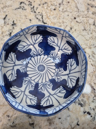 Vintage OMC Japan Otagiri Blue & White Porcelain Leaf Pattern Bowl 5 1/4” Lot 5 - Picture 17 of 20