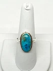 Vintage Sterling silver Native Turquoise Ring ladies sz 8.5 925 gift box