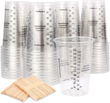 Epoxy Resin Mixing Cups 50 Pieces 240 Ml Disposable Measuring Cups With 50 P... Epoxy Resin Mixing Cups 50 Pieces 240 Ml Disposable Measuring Cups With 50 P...