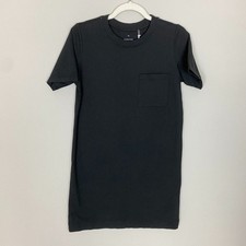 Everlane The Weekend Tee Dress Black Mini Pocket Womens Size XXS