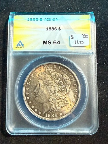 1886 MORGAN DOLLAR ANACS MS 64