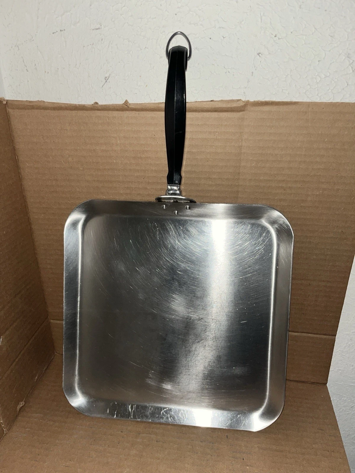 Rare Farberware Bakeware Square Pizza Pan 12”x11” Stainless Steel W/Handle