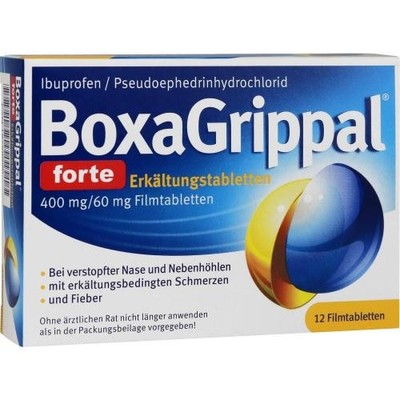 3x BOXAGRIPPAL forte 12 Erkältungstabletten 400mg/60 mg SPAR-SET PZN 16758986