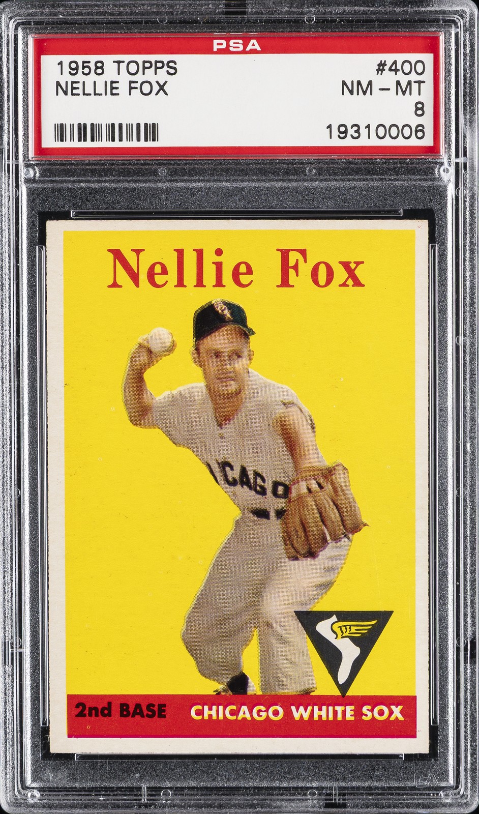 1958 TOPPS #400 NELLIE FOX PSA 8
