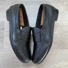 Vintage Mens 13 D GH Bass Weejuns Larson Black Leather Penny Loafer Dress Shoes