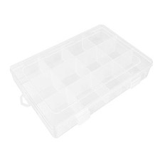 Small Fishing Tackle Box, 12 Clear Plastic Parts Organizer with Adjustable