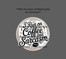 Coffee and Sarcasm Sticker Waterproof Decal Quote Caffeine Drink Home Gift NEW