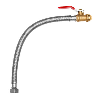 Water Heater Kit with Push-Fit Valve and Stainless Steel Braided Connector - Per