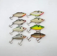 (8) Bill Lewis Rat-L-Trap 1/4 oz Lipless Crankbait Fishing Lure Lot of 8