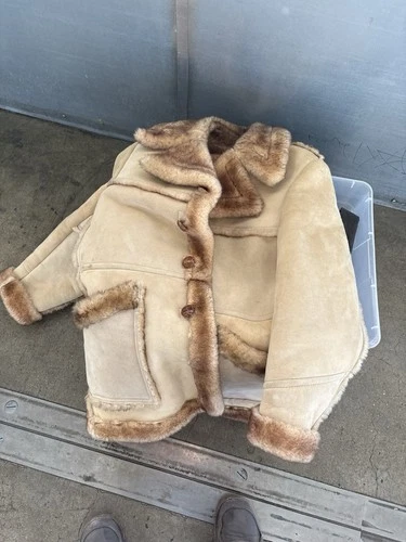 Vintage 1970s Stratojac Shearling Sheepskin Rancher Coat Men’s 42 Western USA image 2