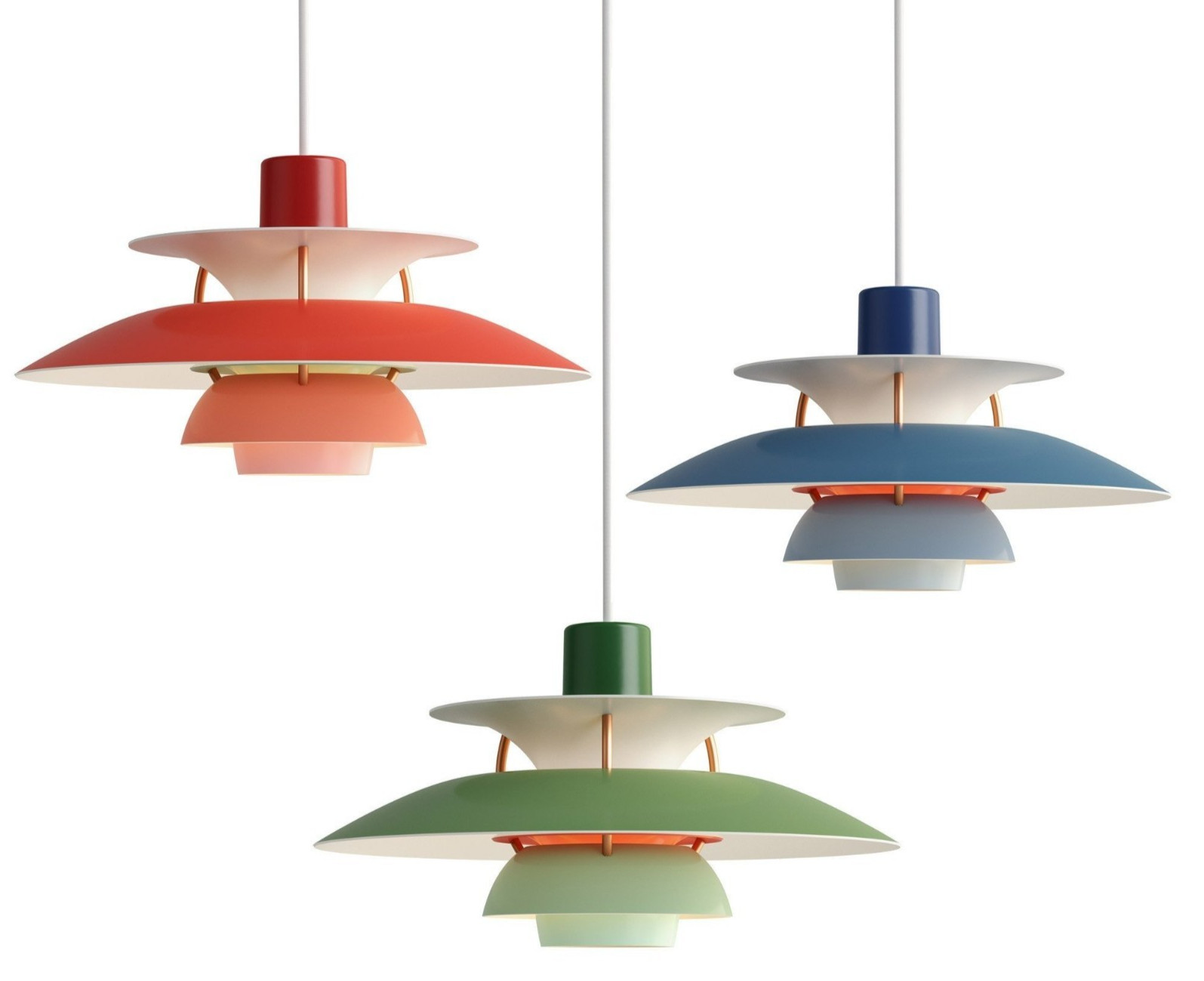 Lámpara de techo colgante nórdica moderna PH5 estilo Louis Poulsen | Varios colores