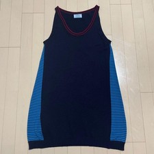 PRADA Dress Size 44 Non-functioning Cashmere Silk Wool Navy Striped Knit