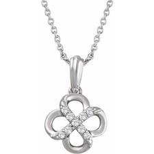 Diamond 18" Necklace In Sterling Silver .08ctw
