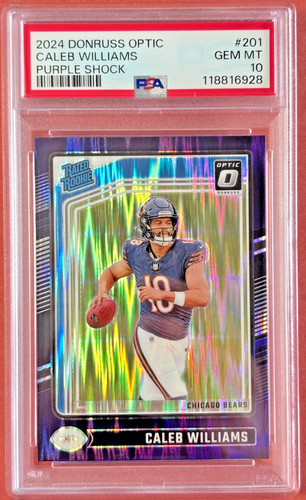 2024 Donruss Optic Caleb Williams Purple Shock Rated Rookie #201 RC PSA 10 💎