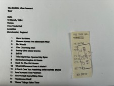 The Smiths Original Genuine Concert ticket Stub Manchester Free Trade Hall 1984.