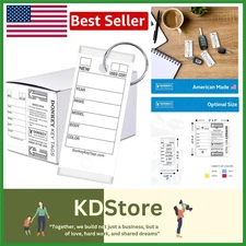 Durable Laminated Key Tags with Metal Rings - 250 Pack