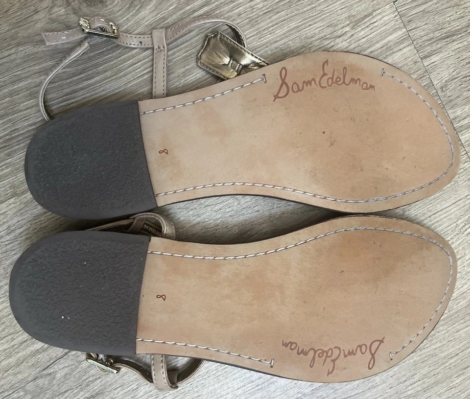 Sandalias SAM EDELMAN Gigi charol almendra correa en T talla 8 Foto 4 de 4