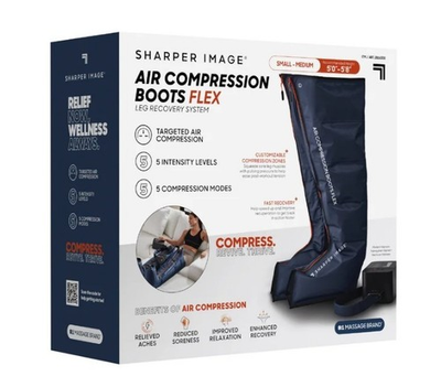 #ad Sharper Image Air Compression Boots Flex Leg Recovery System Small Medium Blue $63.99