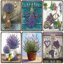 Lavender Flower Lavande Provence Metal Plates Sign Wall Decor Home Bar Pub Deco