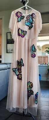 RedValentino Appliques Point D'esprit Midi Dress