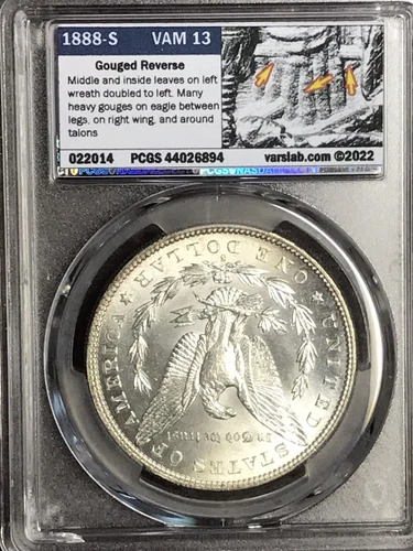1888 S PCGS MS62 VAM 13 Monster Gouged Eagle Hit List 40 Morgan Silver Dollar