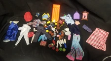 Large Lot of Vintage Barbie Accessories Clothing Shoes Food Sports Pool Rafts