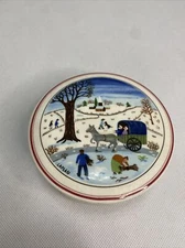 Villeroy & Boch Luxembourg Naif Christmas Vitro Trinket Box Porcelain Round 🎄