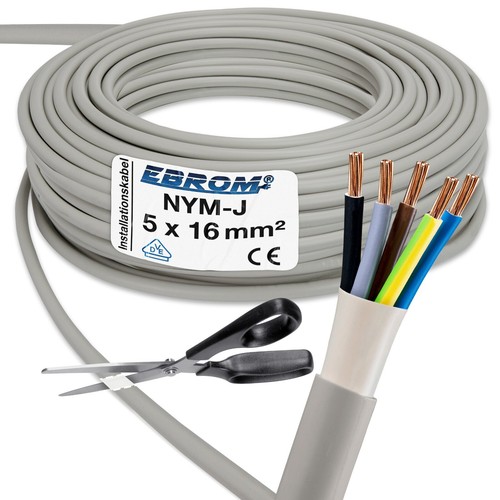 M&G Techno 25m NYM-J 3x2,5 mm² kabelgeleiding voor vochtige ruimtes elektrische kabel koper Made in Germany