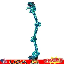 Durable Large Dog Rope Chew Toy 4 Knot Tug Play Fetch Toy Aggressive Pets New