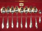 1910-1942 Oneida 34 Pc. Community Silver Plate Flatware w/Case + 8 mini Spoons — photo 4