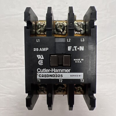 Eaton Cutler Hammer C25DND325 Definite Purpose Contactor 120v Coil