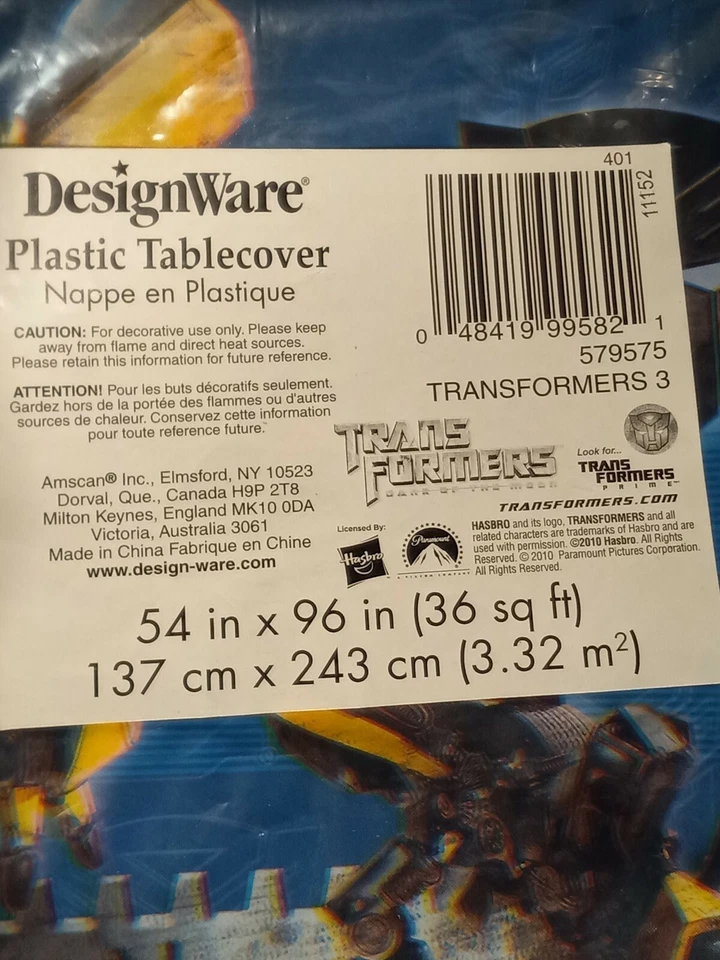 TRANSFORMERS PLÁSTICO FIESTA MANTEL póster Foto 4 de 4