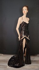 Fashion NOVA LUXE Black Sequin Nude Illusion Gown New W Tags Sz Xl Dress Event