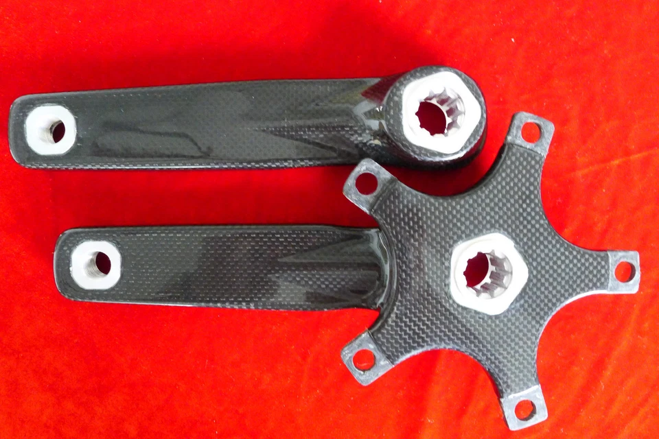 Juego completo de bielas de fibra de carbono para bicicleta BMX RDX brazos de biela estándar 175 mm 10 estrías Foto 2 de 4