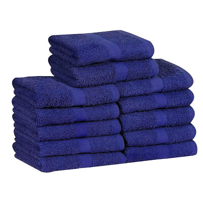 Bath Towels 24x50 Navy Blue 100% Cotton Pack of 4,6,12,24  Softness & Durability