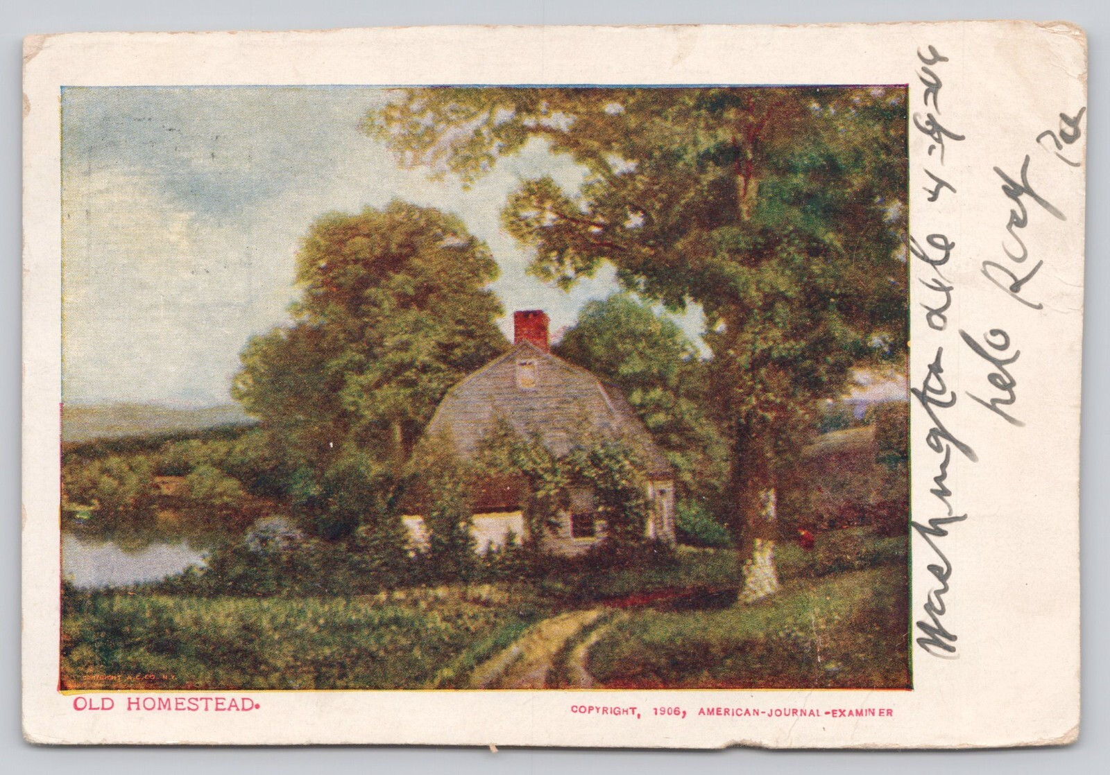 Old Homestead 1906 American Journal Examiner vintage Postcard f8