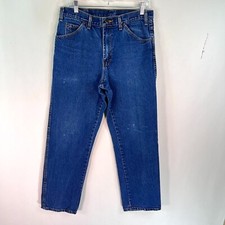 Dickies Work Relaxed Blue Jeans Mens Size 33 X 32 Distressed