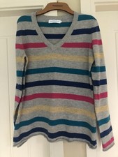 John Lewis Weekend Collection Multi Striped  Ladies Jumper Size 10/12 