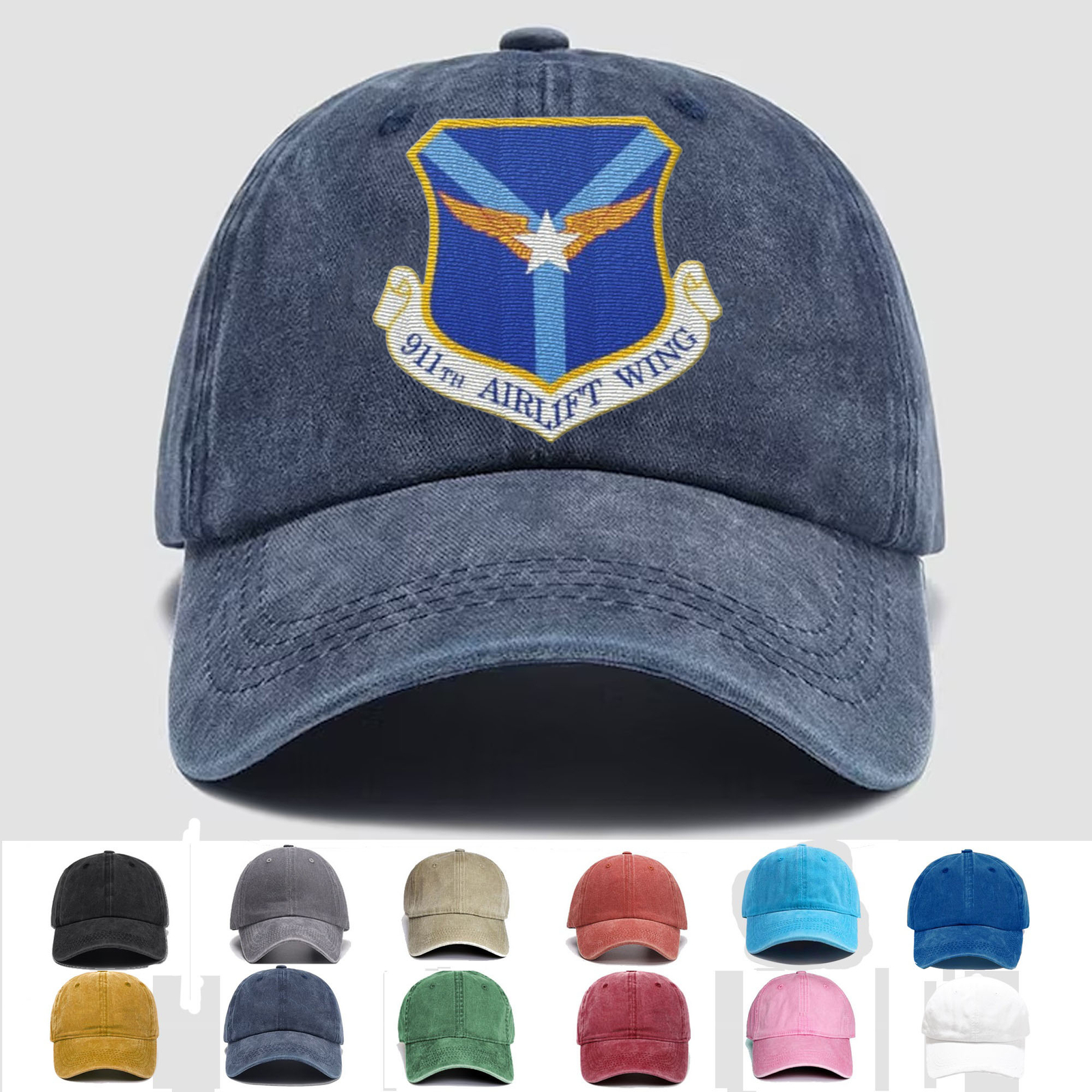 Custom Embroidered Hat 911th Airlift Wing, Veteran Cap, Trucker Hat, Gift Idea