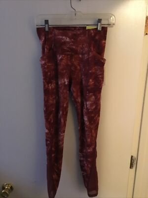 All in Motion Sculpted Linear Galaxy Red High-Rise 7/8 Leggings 25'' XS NWT