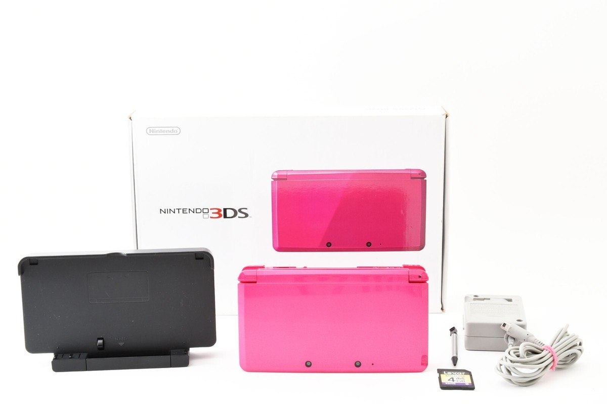 Nintendo 3ds ピンクセット Nintendo 3DS Console Gloss Pink w/Box Manual AC Adapter SD