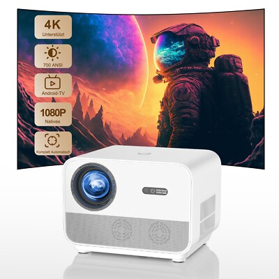 2024 NEU Beamer Projektor LCD 4K WiFi Bluetooth Android TV HD Heimkino HDMI USB