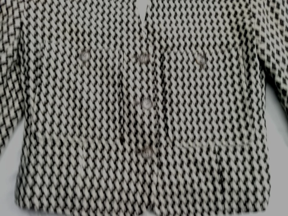 Vintage Moods by Krizia Women’s Tweed Jacket Sz 4 Wool Black White Bottons   Foto 4 de 4