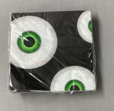 Halloween Amscan Sparkle Eyeball Beverage Napkins Paper 3 Ply 16 Pack Tableware