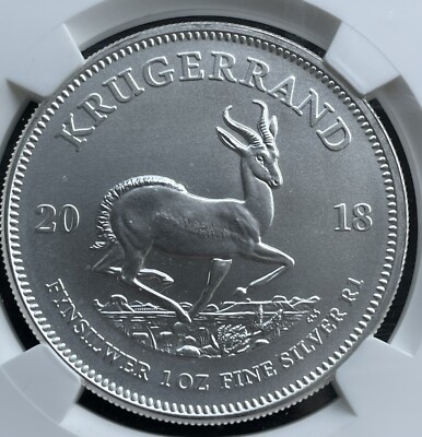 2018 S Africa Silver Krugerrand Early Release NGC Ms70 Ed Harbuz