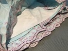 Simply Shabby Chic Baby Cribskirt Dust Ruffle Blue Pink Embroidery Vtg 2012 New