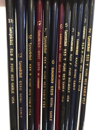Langnickel Paintbrush Set of 12: New, old stock-all sable! - Picture 4 of 6