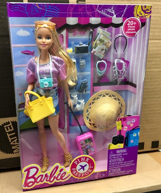 barbie pink passport barbie and ken set