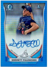 2014 Bowman Chrome Garrett Fulenchek Braves Blue Refractor /150 Auto Card BCA-GF